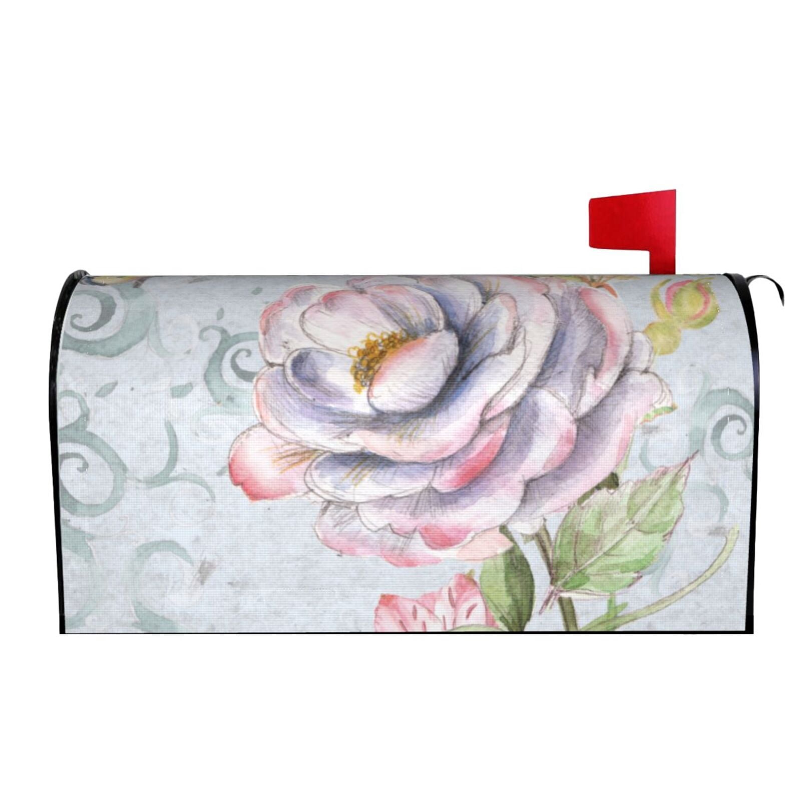 Xecao Vintage Rose for Mailbox Cover with Magnetic Strips, Waterproof and Sunscreen, Adds a Decorative Touch to Your Garden Yard.