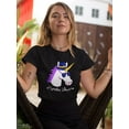thumbnail image 2 of Hipster Unicorn Women Black T-Shirt, Female Large, 2 of 4