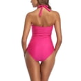 thumbnail image 5 of CHGBMOK Womens One Piece Swimsuits Tummy Control Ruched Front Cross Bathing Suits Tie Back Slimming Backless Swimwear, 5 of 6