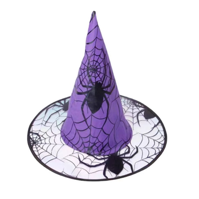 Xihbxyly Sombrero de Bruja de Halloween, Diseño Llamativo, Tela No Tejida, Ideal para Decorar Fiestas, Disfraces, Carnavales, Eventos de Disfraces, 35 Cm de Alto, 38 Cm de Ancho, Una Sola Pieza.