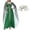 Green, variant on FASHOFT Halloween Dresses For Women Dark Green Snake Print Split Maxi Dress With Distressed Headpiece Stage Performance Outfit Halloween Costumes M