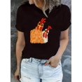 thumbnail image 1 of Chic Rooster Graphic Women's T-Shirt - Casual Crew Neck, Short Sleeve, Stretchy Polyester Blend, Machine Washable - Perfect for Summer & Casual Attire, 1 of 6