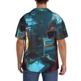 thumbnail image 3 of Pofeuu Underwater Office Diver Print Mens Casual Short Sleeve Shirts Beach Summer Spread Collar Pocket Tops Men's Casual Short-sleeved Shirt-Medium, 3 of 5