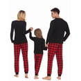 thumbnail image 3 of EKOUAER Kids Christmas Sleepwear Black Red Plaid Pajamas Family Matching Set Winter Loungewear Set, 3 of 6