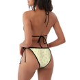 thumbnail image 4 of Salouo Green Pears Pattern Women's Sexy Bikini Set,String Two Piece Swimsuit V Neck Swimwear Self Tie Spaghetti Straps Bathing Suits -Large, 4 of 6
