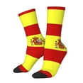 thumbnail image 2 of Women Colorful Crew Socks Spanish Flag Novelty Fun Socks For Mens, 2 of 7