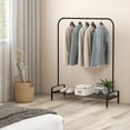thumbnail image 4 of CostwayIndustrial Metal Garment Rack Heavy Duty Floor Cloth Rack w/ Shoe Storage Shelf, 4 of 10