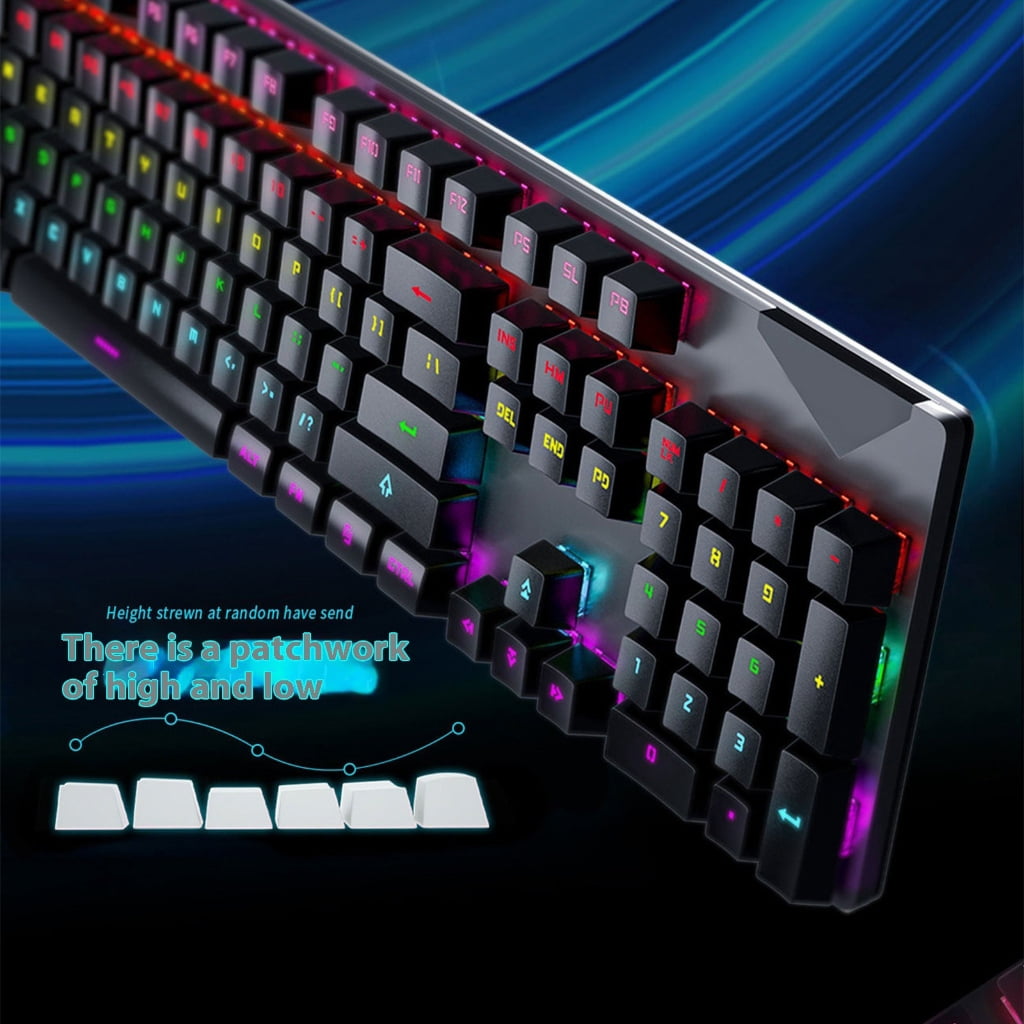 ABS Keycaps RGBs Illuminateds 82 Key Mechanical Gaming Keyboards for PC Blue Switches