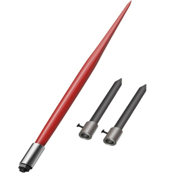 ChaoLink 49" Heavy Duty Hay Bale Spear, 4500lbs Quick Attach Spear with 2 Stabilizer Spikes, Hex Nut & Sleeve