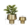 thumbnail image 3 of DecMode Gold Metal Brushed Tapered Indoor Outdoor Planter with Elevated Base, Set of 2 11", 8"H, 3 of 13