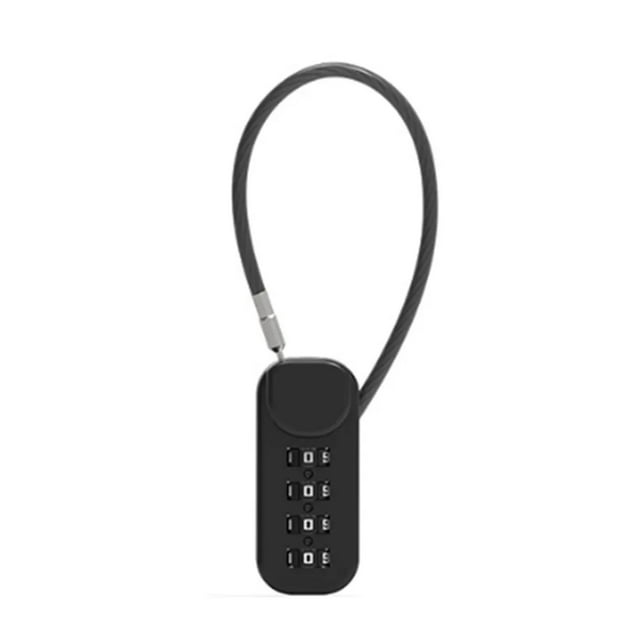Portable Zinc Alloy 4 Digit Password Lock Wire Rope Anti-Theft Backpack Zipper Lock Padlock ,Easy to Use