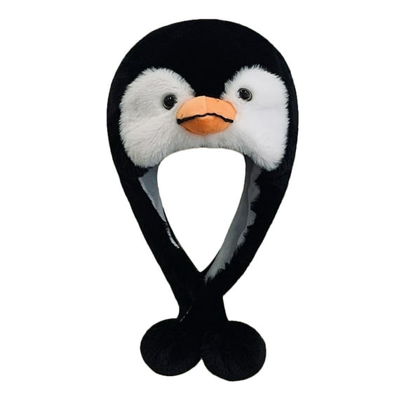 NICEXMAS Penguin Performance Hat Plush Animal Headgear with Warm Ear Cover