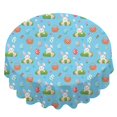 thumbnail image 2 of Easter and Wicker Baskets Blue Pattern Round Tablecloth 60", Wrinkle-Resistant Wipeable Cover for Kitchen, Dining, Picnic & Patio, 2 of 6