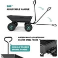 thumbnail image 5 of YSSOA Garden Dump Cart with Steel Frame, Heavy Duty Outdoor Wagon 10'' Rubber Tires, Black, 5 of 8