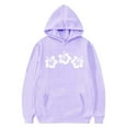 thumbnail image 4 of Little Girls Hoodies Sweatshirts Winter Casual Wear Crewneck Letter Print Pullover Kids Clothes Purple Size 7-8T, 4 of 4