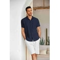 thumbnail image 3 of Coshow Mens Short Sleeve Casual Button Down Shirts Summer Dress Shirts, 3 of 5