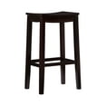 thumbnail image 2 of Linon Aubree Wood Bar Saddle Stool, Espresso, 30 inch Seat Height, 2 of 7