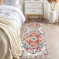 thumbnail image 2 of MeyJey Boho Indoor Hallway Runner Rug 2'x6', Oriental Non Slip Machine Washable Area Rug Distressed Vintage Floor Carpet for Bedroom Kitchen Dinning/Living/Laundry Room, Red/Blue/Beige, 2 of 14