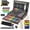 Black, variant on Bibana 145 Piece Deluxe Art Set, Wooden Art Box & Drawing Kit with Crayons, Oil Pastels, Colored Pencils, Watercolor Cakes, Sketch Pencils, Paint Brush, Sharpener, Eraser, Color Chart
