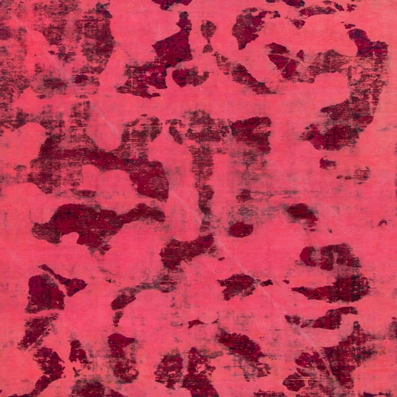 Ahgly Company Machine Washable Indoor Square Abstract Raspberry Red Area Rugs, 5' Square