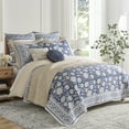 thumbnail image 4 of Levtex Home Adare Denim Reversible Twin / Twin XL Quilt Set (68x86in) with 1 Pillow Sham (26x20in) - Floral Bedding - Blue White - Cotton Twin Size Quilt Bedding Set - Lightweight, Soft, Pre-Washed, 4 of 6