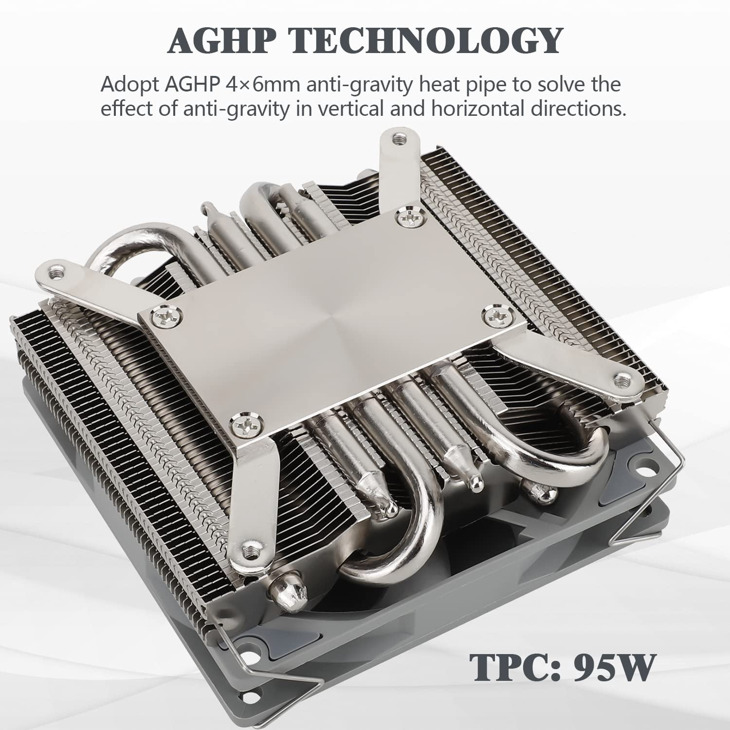 AXP90 X36 Low Profile ITX CPU Cooler, 36mm Height, TL-9015 Slim PWM Fan, Computer Heatsink for AMD:AM4 AM5/Intel LGA1150/1151/1200/1700