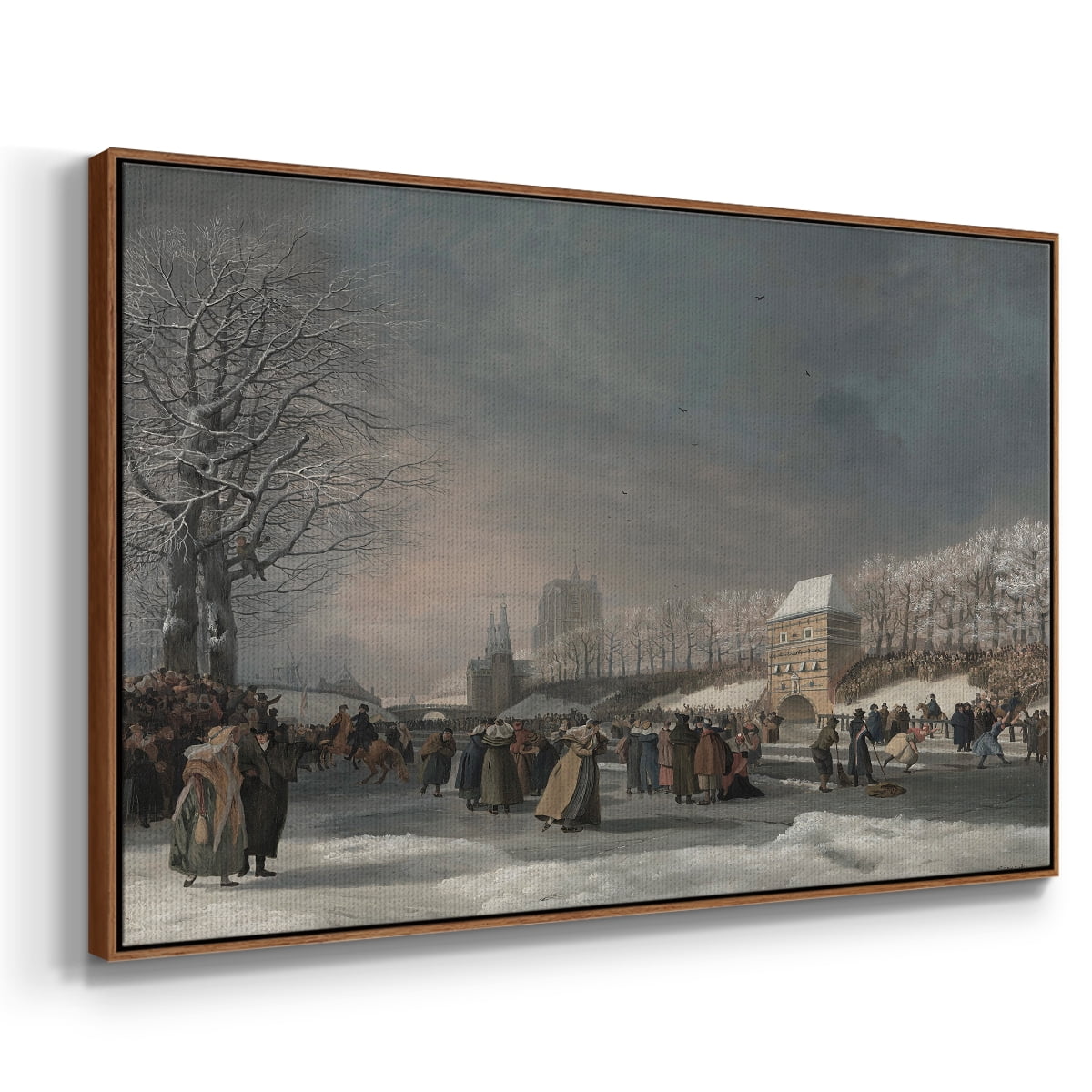 Vintage Landscape-CCCLXXXVII By Wexford Home Framed in Walnut Wood Gallery Wrapped Canvas 25 in. x 37 in.