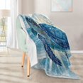 thumbnail image 5 of Qxltty Deep Blue Sea Turtle Soft Cozy Fluffy Blankets for Couch Sofa Chair Bed Camping Picnic Travel Lightweight Bed 50×60inch, 5 of 7