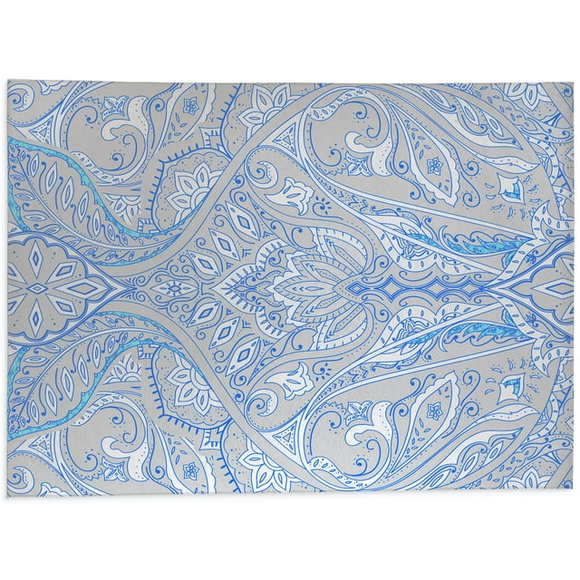 Mahal Blue Grey Office Mat by Kavka Designs