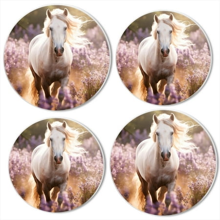 

Bahomeck Electric Stove Burner Covers Set Of 4 Beautiful White Horse With Long Mane Running In Field Metal Gas Stove Burner Covers Protecting Gas Stoves 8 Inch And 10 Inch
