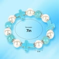 thumbnail image 3 of Turquoise Bracelet for Women, Natural Stone Stretch Elastic Cross Bracelet Pearl Beaded Bracelet Adjustable Healing Bracelet Prayer Bracelet for Teen Girls Mother…, 3 of 5