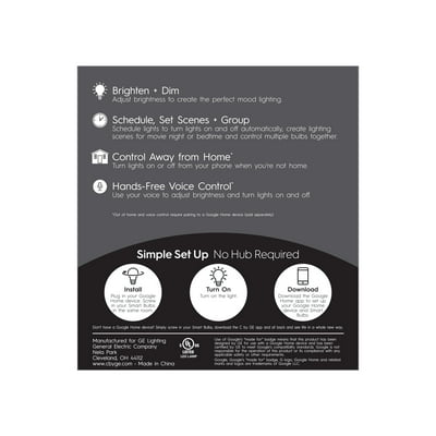 Buy Ge C By Ge Led 9 5 Watt 60w Equivalent Smart Home Light Bulbs Soft White 2pk Packaging May Vary Online In Indonesia 242553115