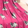 thumbnail image 3 of Boston Terrier on Red Background Blanket,Comfortable Soft Lamb Wool Throw Blanket,All Season,Warm Lightweight Blankets for Sofa Bed Couch Living Room Chair,30"x40", 3 of 4
