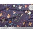 thumbnail image 2 of Soimoi Purple Cotton Duck Fabric Animals Face Decor Fabric Printed Yard 44 Inch Wide, 2 of 3