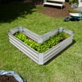 thumbnail image 2 of Sunnydaze Galvanized Steel L-Shaped Raised Garden Bed - Silver, 2 of 8