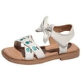 thumbnail image 1 of MIASHUI Girls Sandals Embroidered Bowknot Princess Shoes Summer Soft Sole,Green,2.5-3 Years, 1 of 7