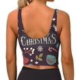 thumbnail image 4 of Uemuo Merry Christmas Pattern Women's Sports Bra - High Impact Support, Breathable, and Comfortable Athletic Bra for Running, Yoga, and Workouts, 4 of 9