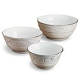 thumbnail image 4 of Pfaltzgraff Trellis Stoneware Serving Bowls Set of 3 White, 4 of 5