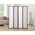 thumbnail image 2 of 6 Ft 4-Panel Oriental Wall Shoji Screen, Folding Privacy Screen for Room Separation, Japanese Wood Room Divider Screen, 2 of 4
