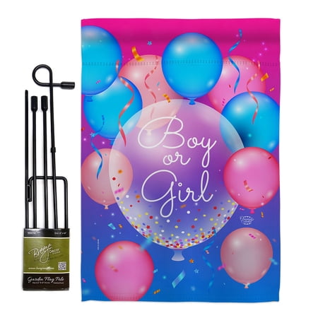 Boy Or Girl Garden Flag Set New Born 13 X18.5 Double-Sided Yard Banner