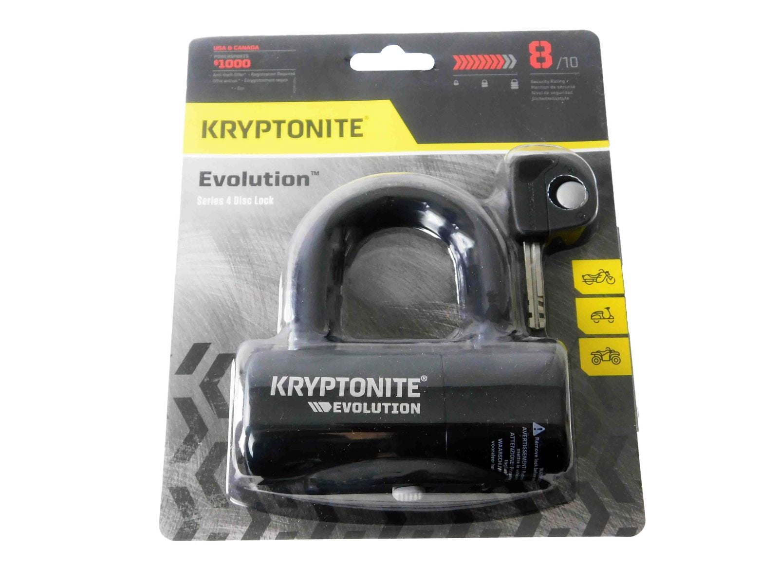 Kryptonite Keeper 5-S2 Disc Lock Black w/Reminder and 410 4ft Looped Cable