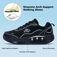 thumbnail image 3 of AOV Womens Walking Shoes for Plantar Fasciitis, Arch Support Athletic Tennis Sneakers Orthotic Comfortable Shoes for Standing All Day AllBlack US 7, 3 of 7