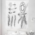 thumbnail image 1 of Simple Boho Tapestry, Catcher of the Bad Dreams Tribal Feathers with Pointy Arrow Print, Fabric Wall Hanging Decor for Bedroom Living Room Dorm, 5 Sizes, White and Charcoal Grey, by Ambesonne, 1 of 1