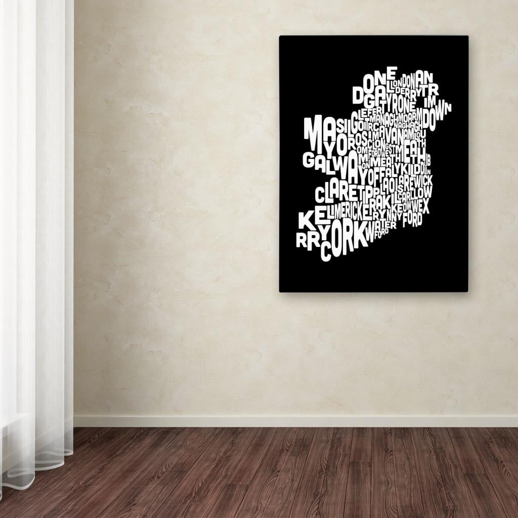 Trademark Art 'Ireland Text Map 5' Canvas Art by Michael Tompsett