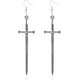 thumbnail image 1 of 1 par (plateado) pendientes colgantes de espada cruzada de aleación Punk oscuro pendiente de daga exagerada Vintage joyería de moda para mujer regalos populares, 1 of 5