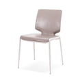 thumbnail image 2 of Cid Fiji 18 Inch Stackable Dining Chair Set of 2 Light Gray Vegan Leather, 2 of 6