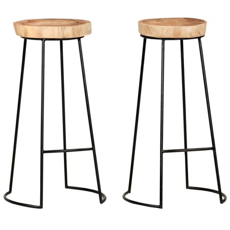 Carevas Bar Stools 2 pcs Solid Acacia Wood