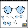 thumbnail image 2 of Vintage Retro Style Small Circle Lens Urban Normcore Luxe Hipster Sunglasses Silver Black - Blue, 2 of 8