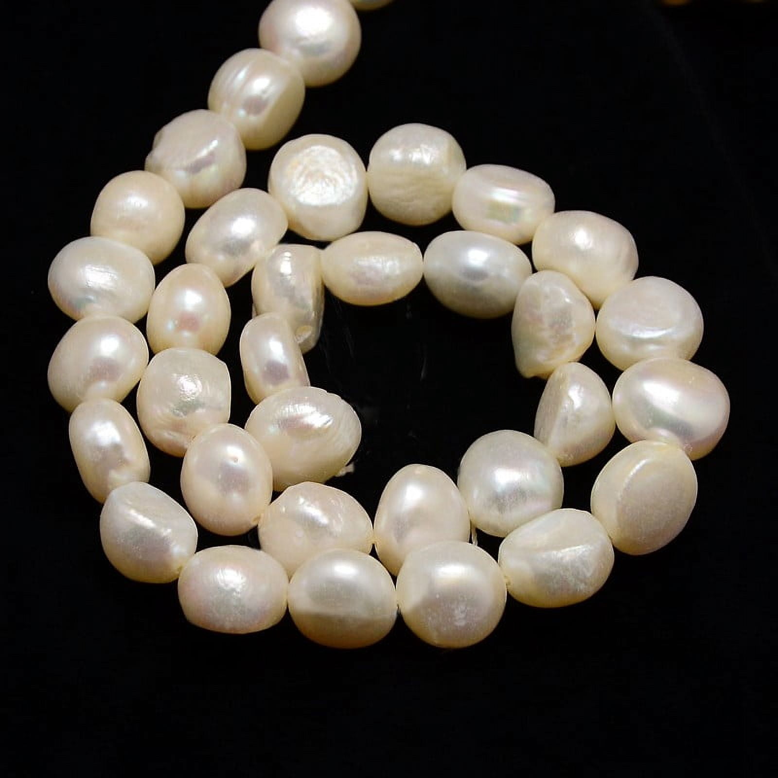 Natural Cultured Freshwater Pearl Beads Strands Two Sides Polished Creamy White 10~11x5~7mm Hole: 0.8mm 37pcs/strand 13.78 inch(35cm)
