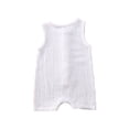 thumbnail image 5 of Baby Solid Color Romper, Sleeveless Round Collar Button Open Front One-piece, 5 of 9